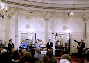 CD presentation live performance of Devienne bassoon quartet with Hans van den Boogard (NPO Radio4), Spiegelzaal, Concertgebouw Amsterdam (18 October 2015)